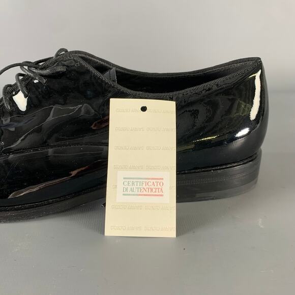 GIORGIO ARMANI Size 9.5 Black Leather Lace Up Shoes main image 10